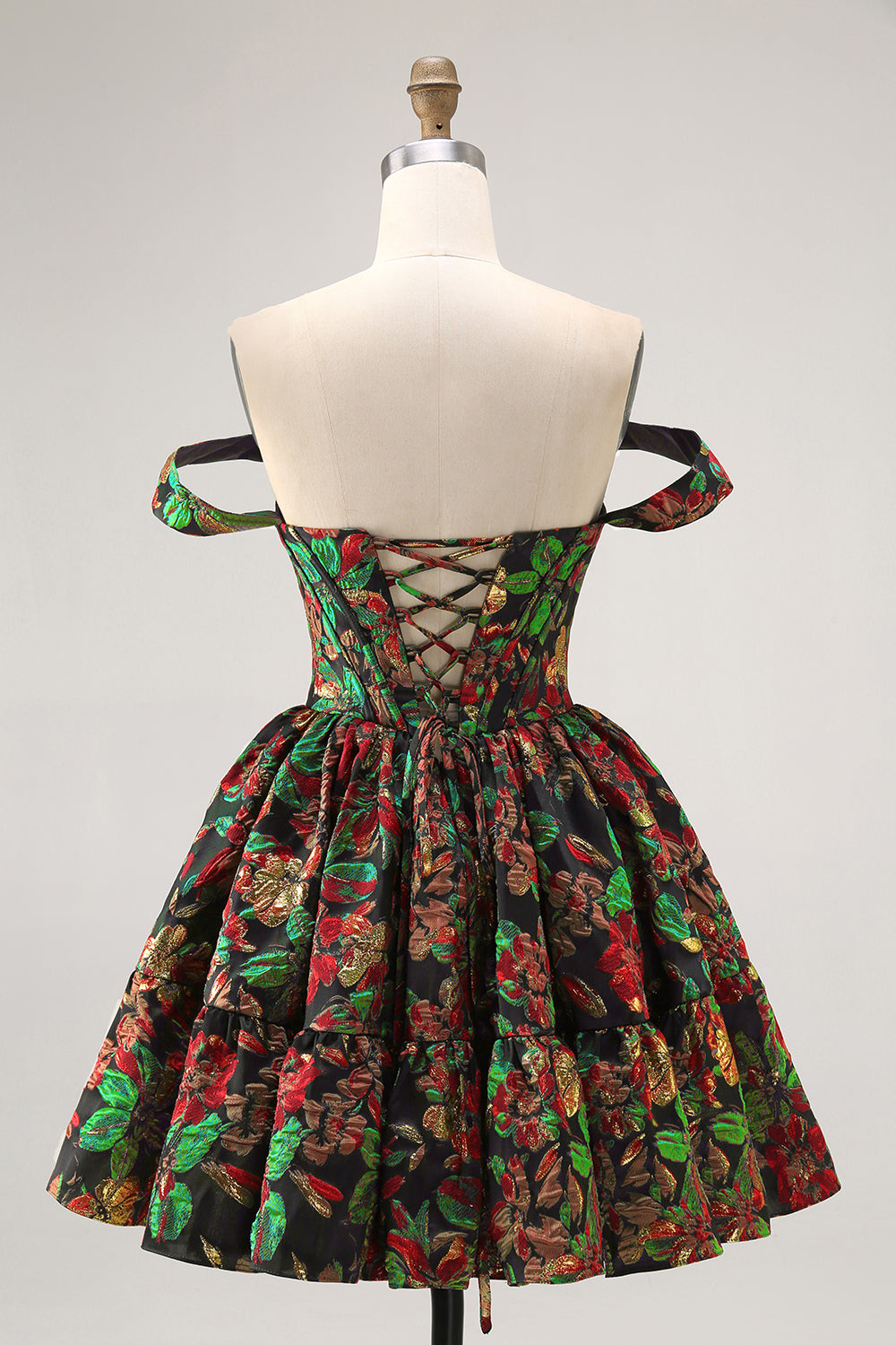 Zapakasa Women Dark Green Floral Short Corset Homecoming Dress Removable Straps A Line Cocktail Dress Zapakasa Women Dark Green Floral Short Corset Homecoming Dress Removable Straps A Line Cocktail Dress