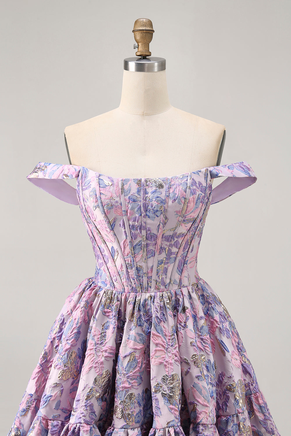 Dark Green Floral Removable Straps Short Corset Homecoming Dress