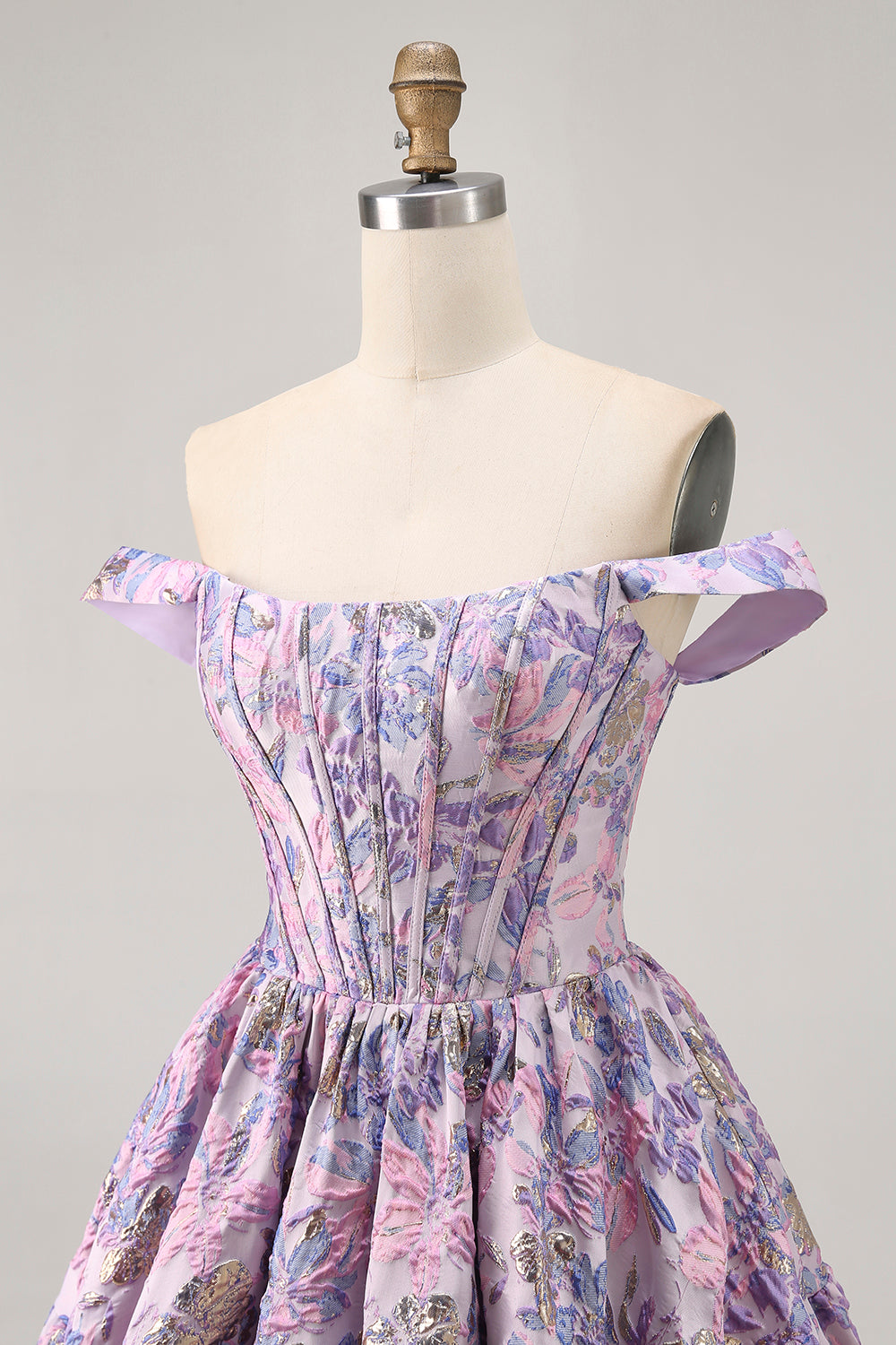 Dark Green Floral Removable Straps Short Corset Homecoming Dress