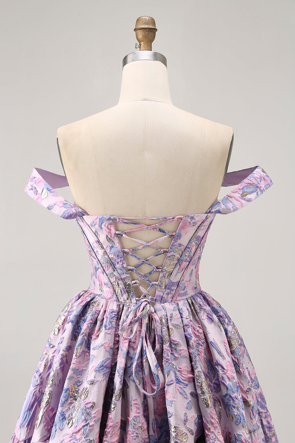 Dark Green Floral Removable Straps Short Corset Homecoming Dress