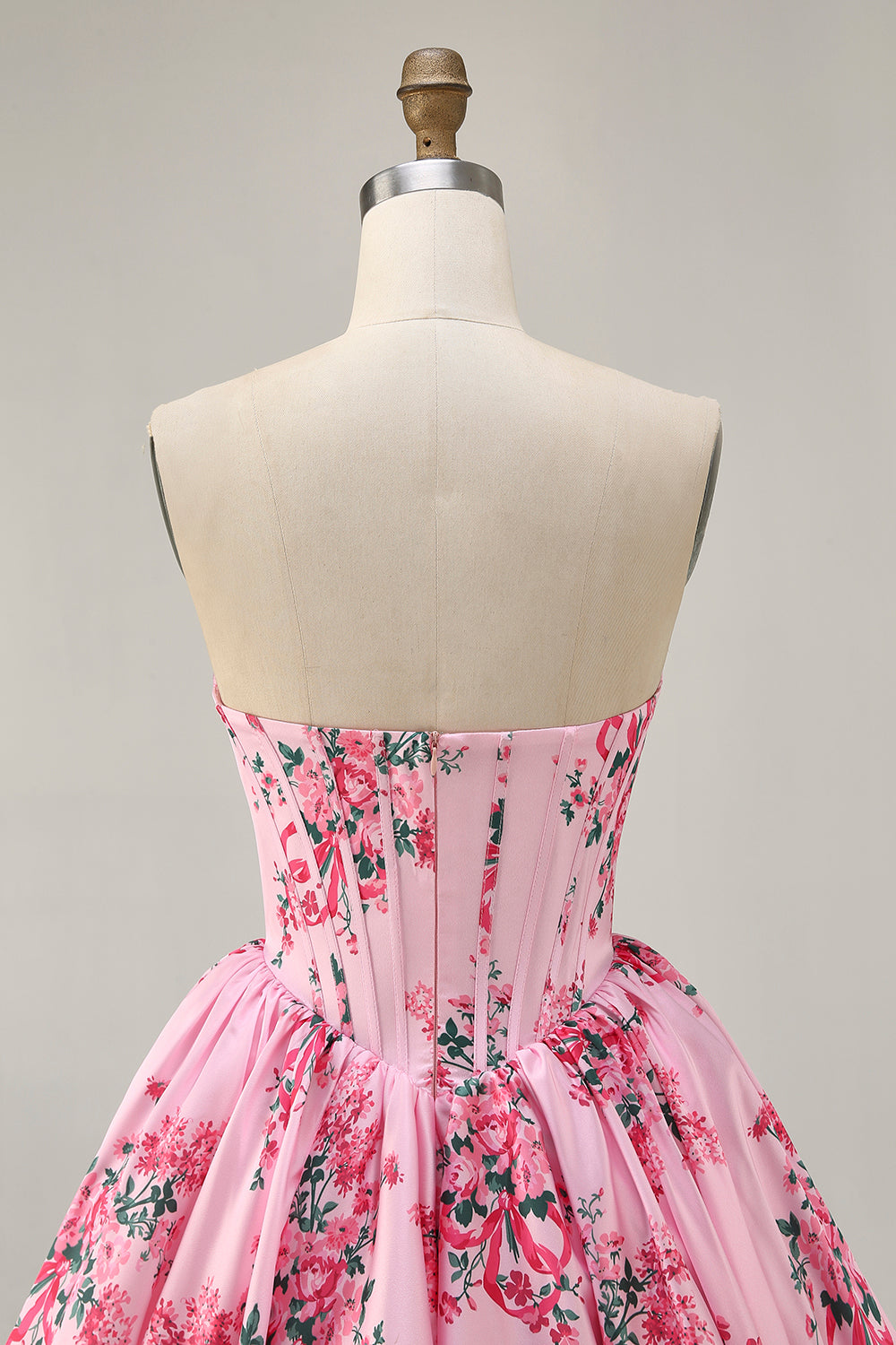 White Blue Floral Sweetheart Corset Short Homecoming Dress