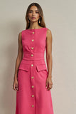 Fuchsia Pencil Single Breasted Maxi Blazer Dress