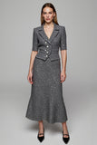 Sparkly Dark Grey 2 Piece Notched Lapel Business Suits