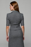 Sparkly Dark Grey 2 Piece Notched Lapel Business Suits