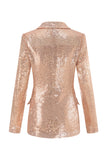 Sparkly Golden Notched Lapel 2 Piece Women Suits