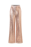 Sparkly Golden Notched Lapel 2 Piece Women Suits