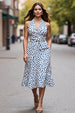 White Blue Printed