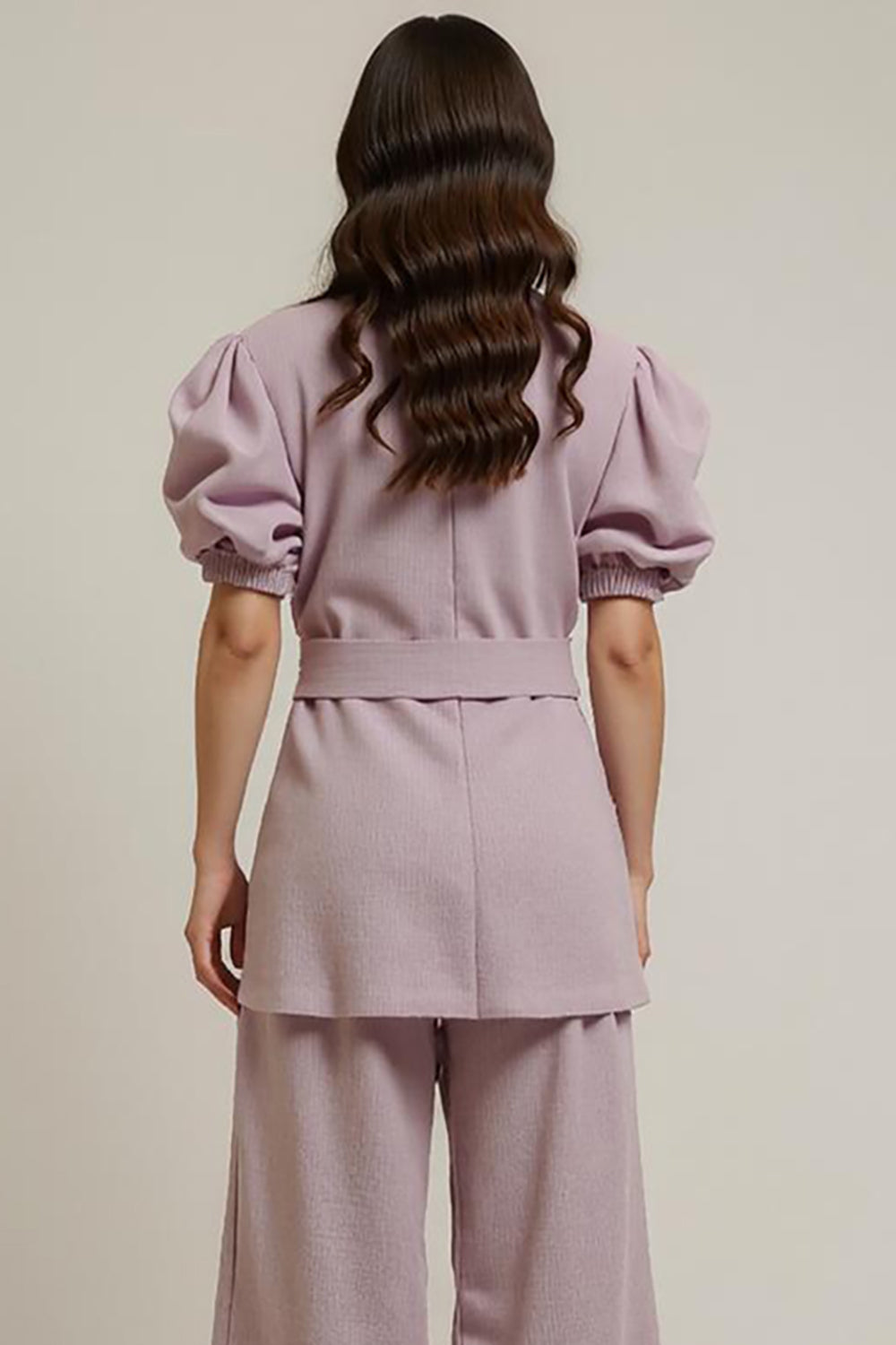 Grey Pink Notched Lapel 2 Piece Business Suits with Sleeves