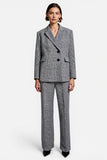Grey Tweed 2 Piece Notched Lapel Single Breasted Business Suits