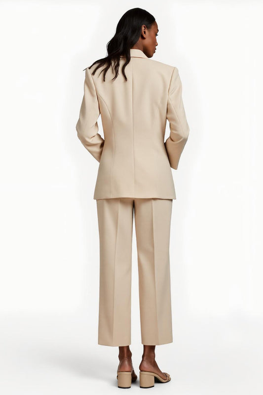 Apricot 2 Piece Notched Lapel Single Breasted Business Suits with Sleeves