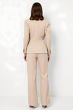 2 Piece Apricot Satin Notched Lapel Business Suits with Sleeves