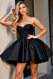 Sparkly Black Sweetheart Short Corset Homecoming Dress with Beading