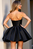 Sparkly Black Sweetheart Short Corset Homecoming Dress with Beading