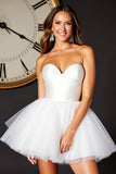 White Sweetheart A Line Short Homecoming Dress