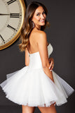 White Sweetheart A Line Short Homecoming Dress