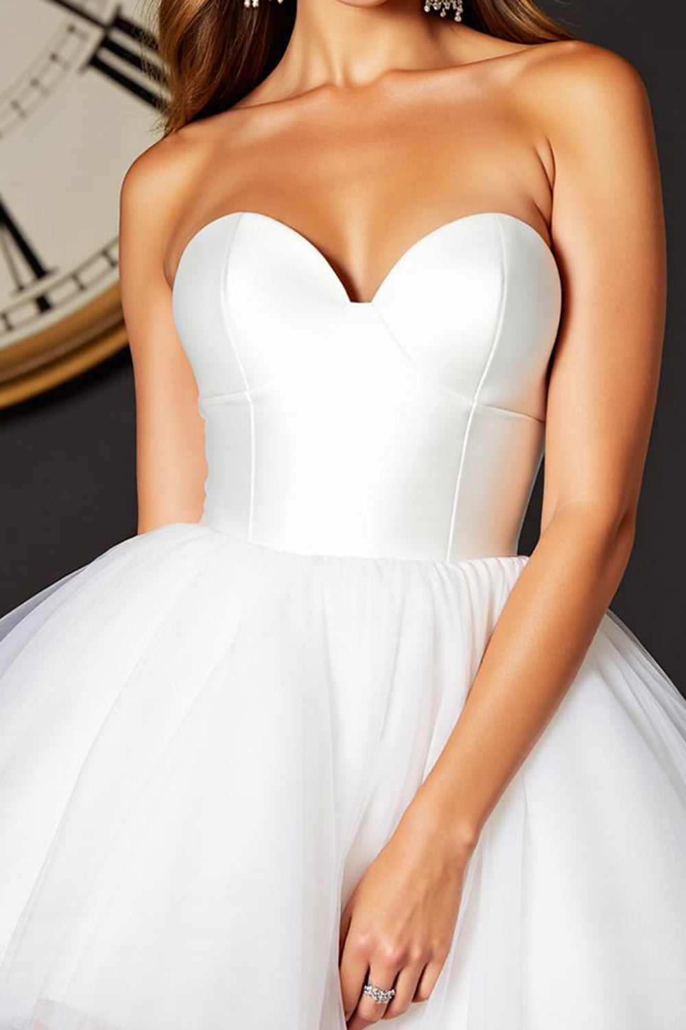 White Sweetheart A Line Short Homecoming Dress