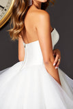 White Sweetheart A Line Short Homecoming Dress