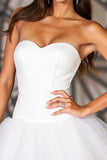 White Tulle A Line Sweetheart Short Homecoming Dress
