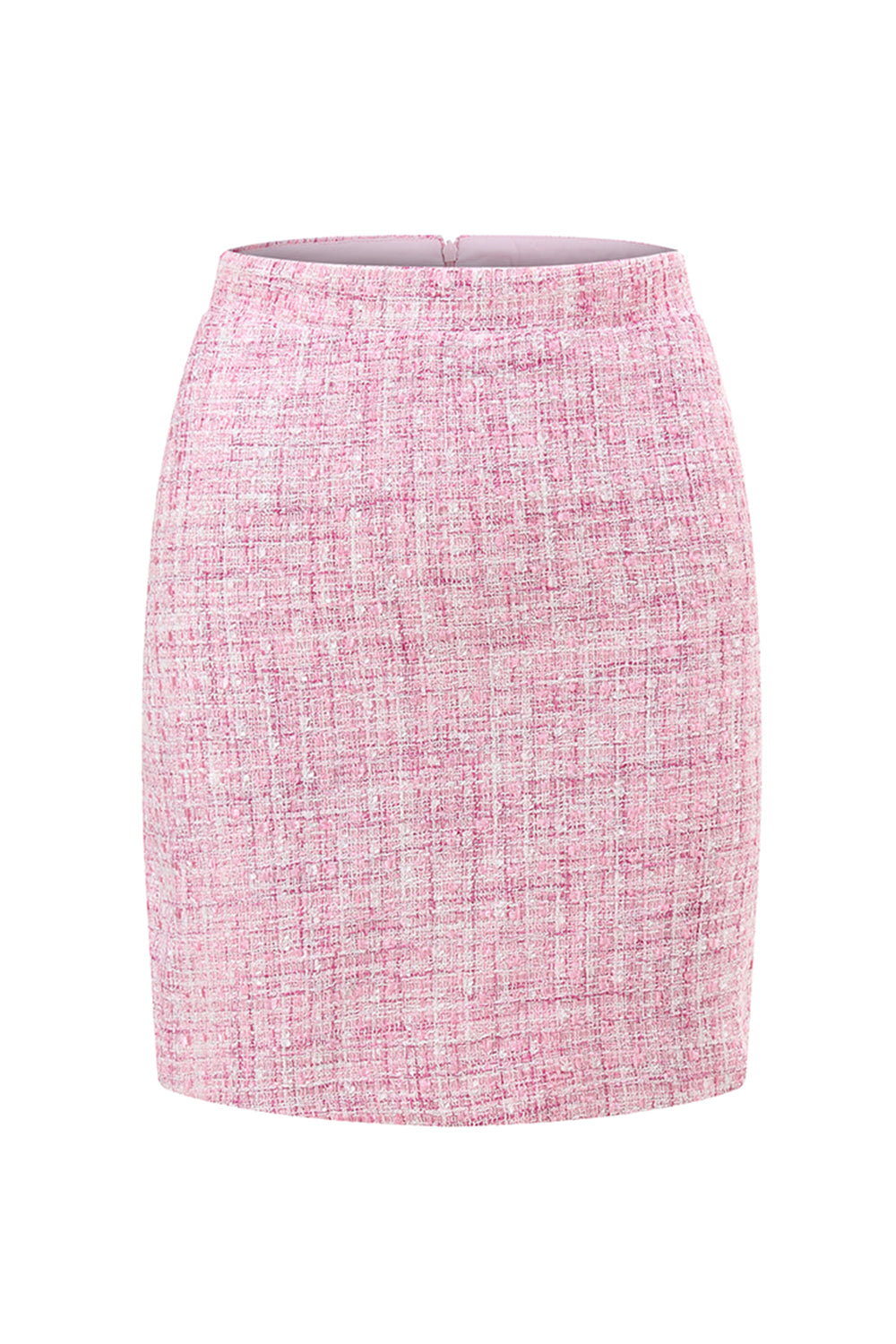 Pink Off the Shoulder Tweed 2 Piece Pencil Homecoming Outfits