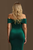 Dark Green Mermaid Off The Shoulder Long Holiday Party Dress