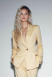 Yellow 2 Piece Peak Lapel Business Suits with Sleeves