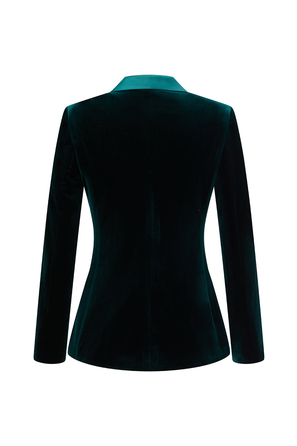 2 Piece Dark Green Velvet Double Breasted Women Prom Suits with Sleeves