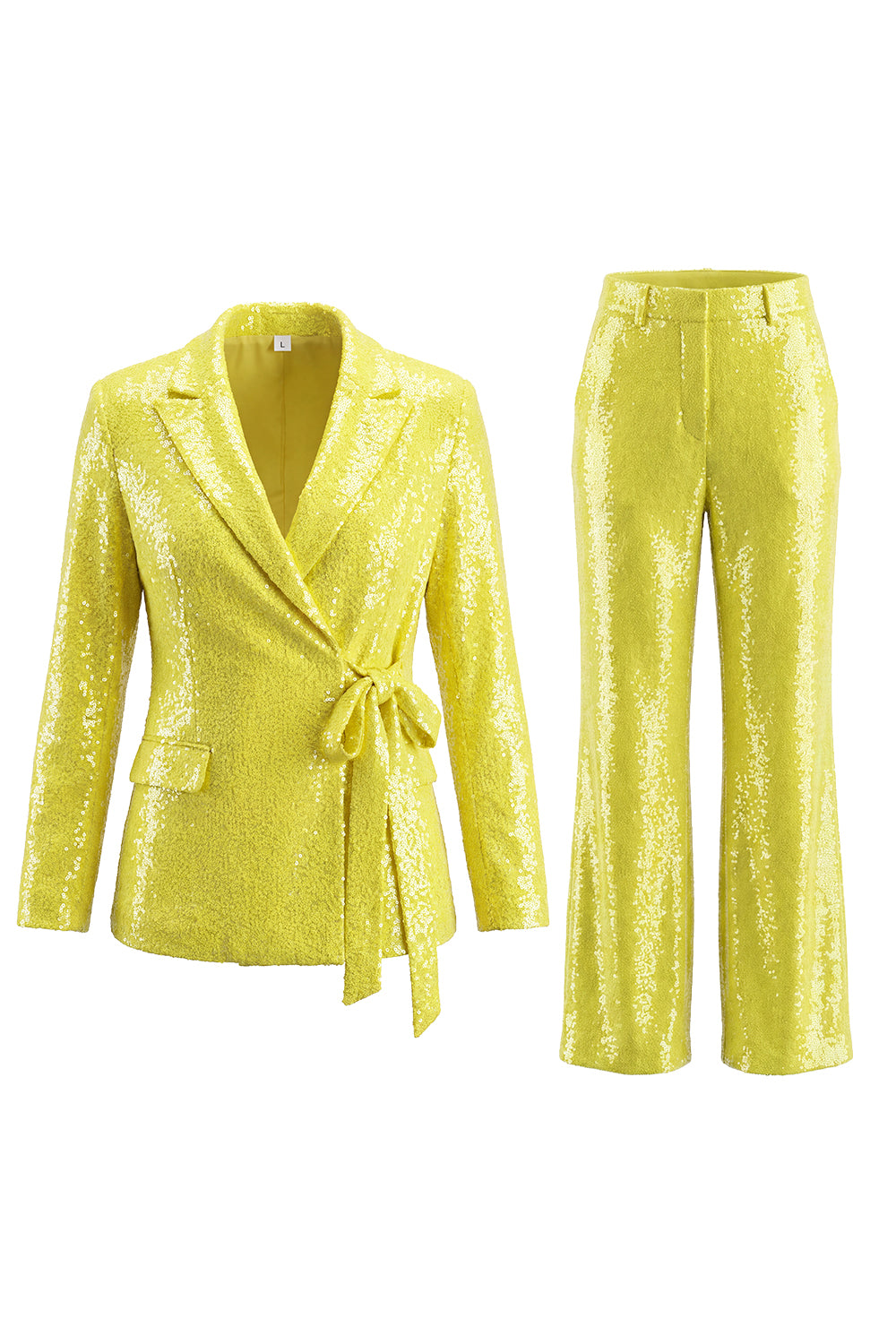 Sparkly Silver 2 Piece Sequins Notched Lapel Women Prom Suits