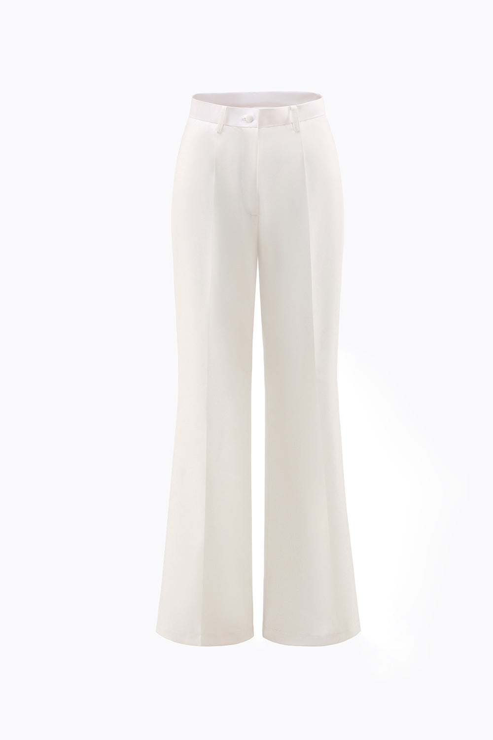White 2 Piece Notched Lapel Ruched Business Suits with Sash