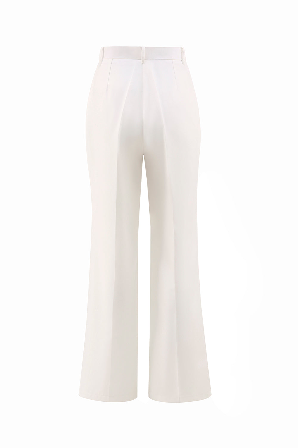 White 2 Piece Notched Lapel Ruched Business Suits with Sash