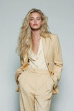 Yellow 2 Piece Single Breasted Business Suits with Sleeves