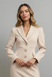 Champagne Single Breasted Mermaid Long Blazer Dress