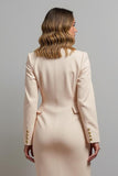 Champagne Single Breasted Mermaid Long Blazer Dress