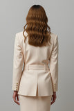 Champagne Notched Lapel 2 Piece Business Suits with Belt