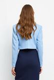 Navy Blue 2 Piece Notched Lapel Pencil Business Suits