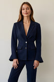 Navy Notched Lapel 2 Piece Single Breasted Business Suits