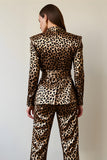 Gold Black Leopard 2 Piece Women Prom Suits