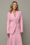 Pink Peak Lapel 2 Piece Women Prom Suits