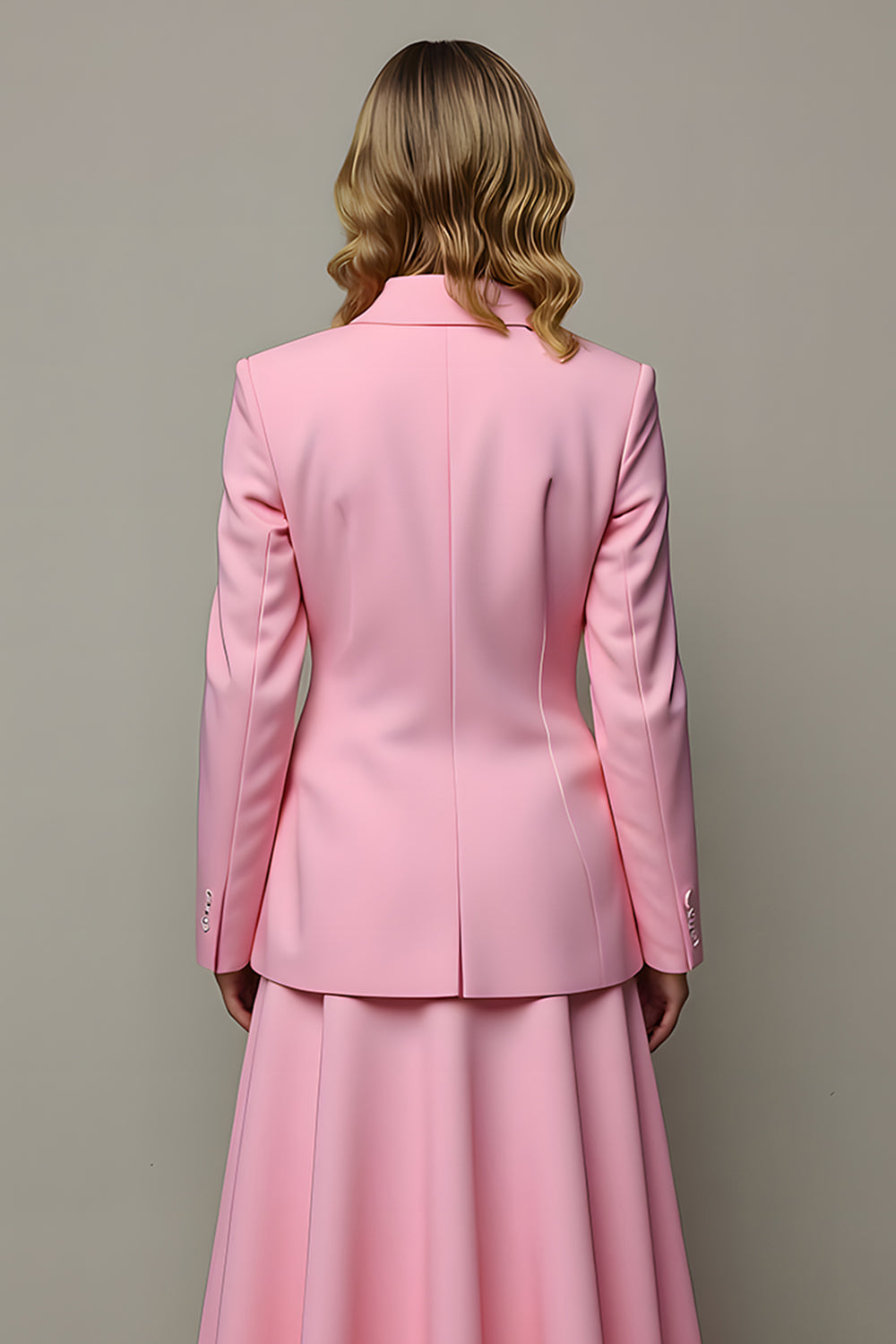 Pink Peak Lapel 2 Piece Women Prom Suits