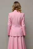 Pink Peak Lapel 2 Piece Women Prom Suits