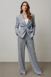 Sparkly Grey Sequins 2 Piece Women Prom Suits with Pockets
