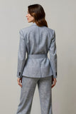 Sparkly Grey Sequins 2 Piece Women Prom Suits with Pockets