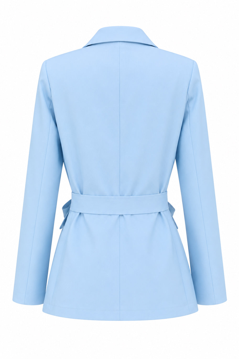 Blue 2 Piece Peak Lapel Women Prom Suits with Sash