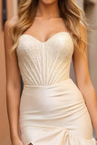 Sparkly Apricot Sweetheart Short Homecoming Dress with Beading