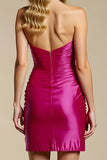 Sparkly Fuchsia Tight Short Homecoming Dress with Sequins