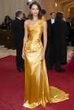 Yellow Sheath One Shoulder Long Gala Dress