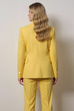 Yellow Notched Lapel 2 Piece Business Suits with Sleeves