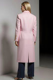 Pink One Button Notched Lapel Women Blazer