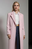 Pink One Button Notched Lapel Women Blazer