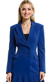 Royal Blue Notched Lapel Single Breasted Blazer Dress
