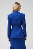 Royal Blue 2 Piece Notched Lapel Midi Business Suits
